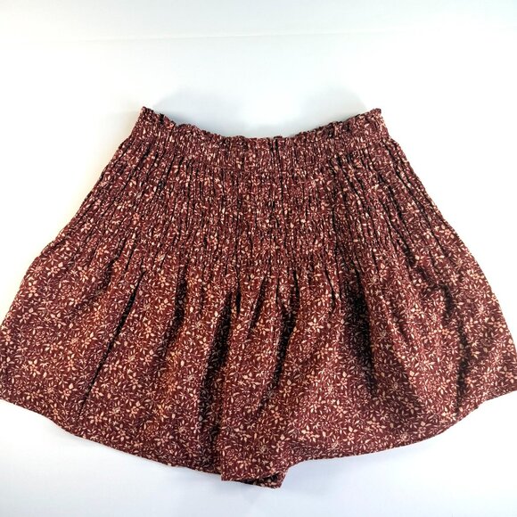 Madewell Florentine Floral High Waist Smocked Pull On Skort Shorts Size XXS - Picture 1 of 5